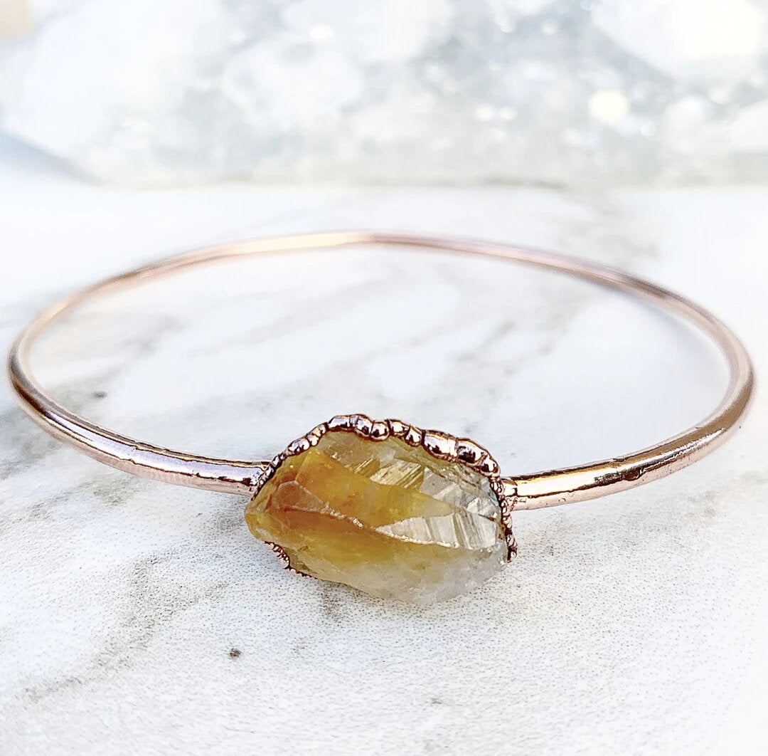 Citrine Gemstone Nugget Bangle