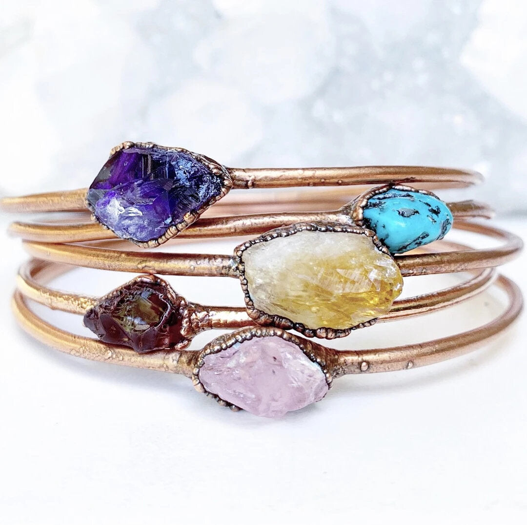 Citrine Gemstone Nugget Bangle