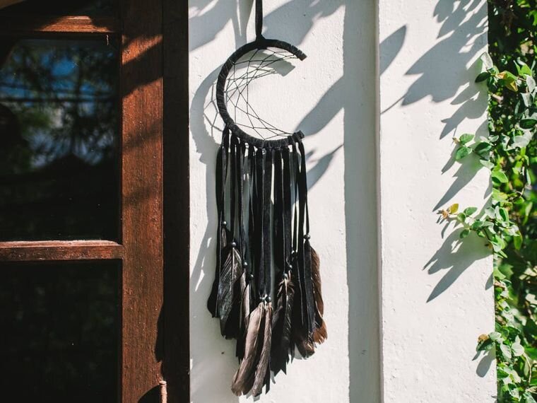 Crescent Moon Dreamcatchers in Black (Large)