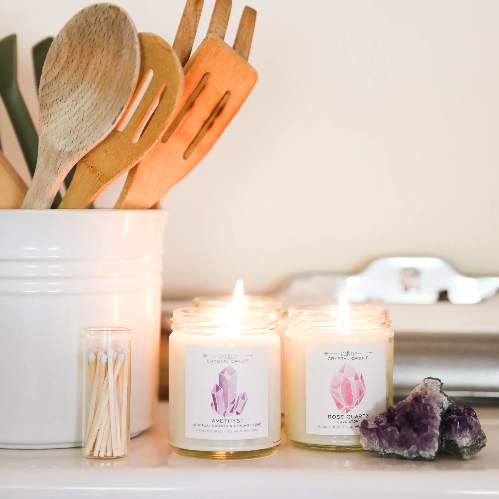 Crystal Candle - Amethyst