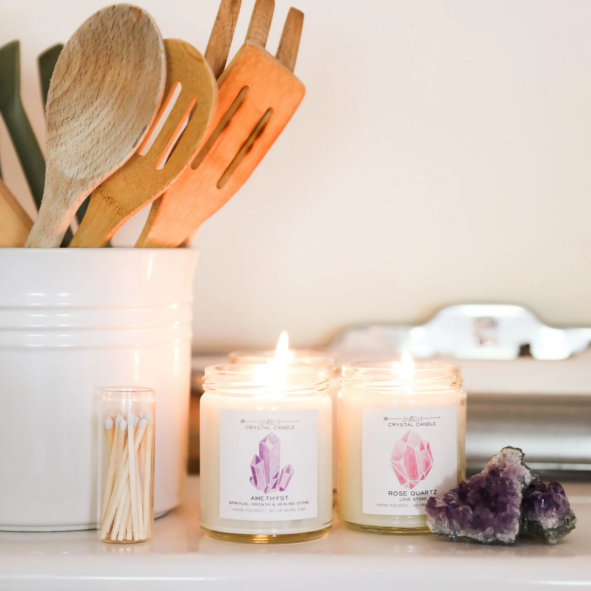 Crystal Candle - Amethyst