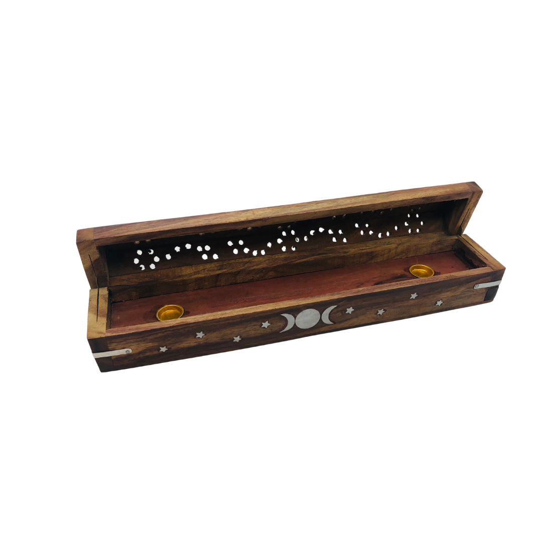 Incense Burner (Wooden Box with Storage)