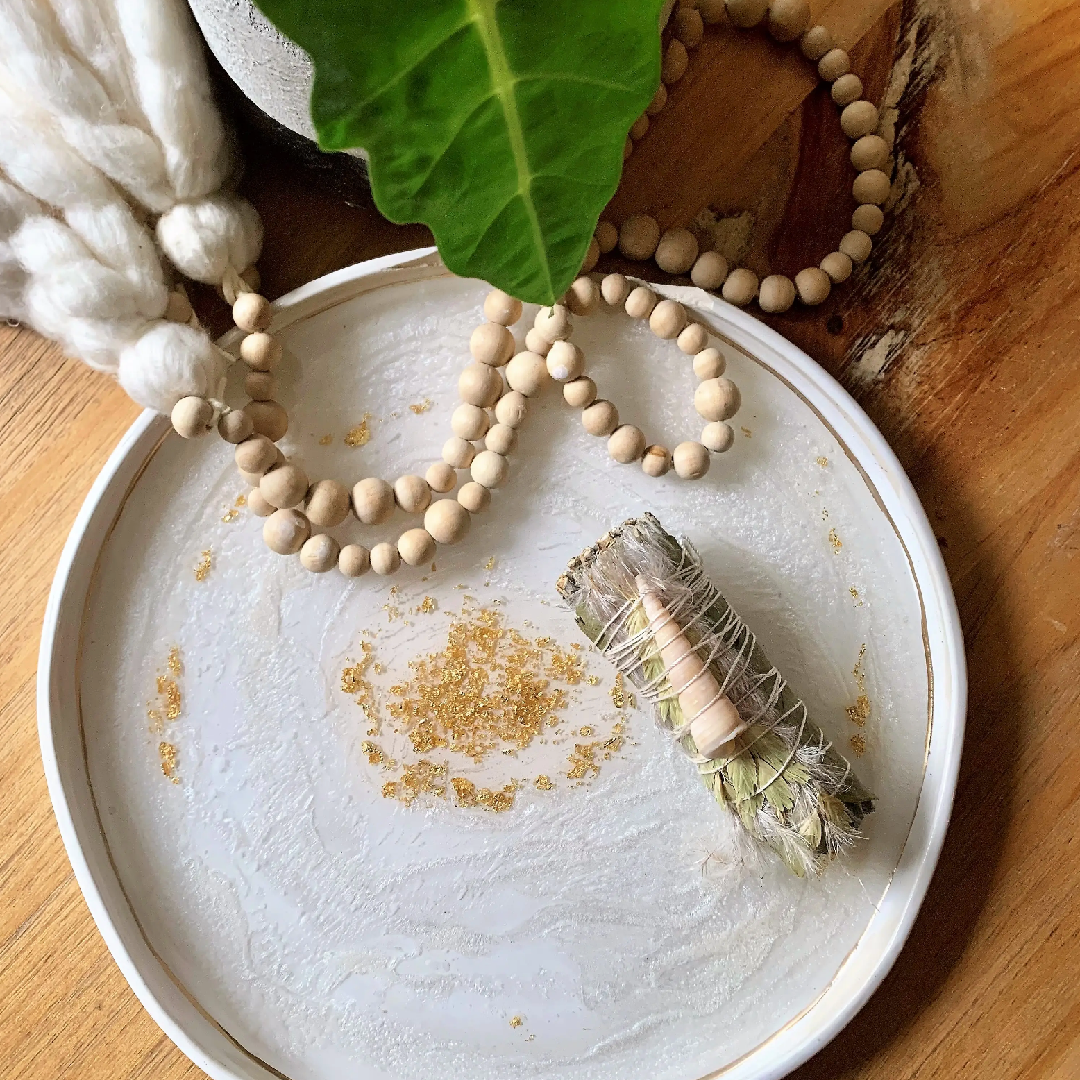 Pottery and Resin Geode Tray (Large)