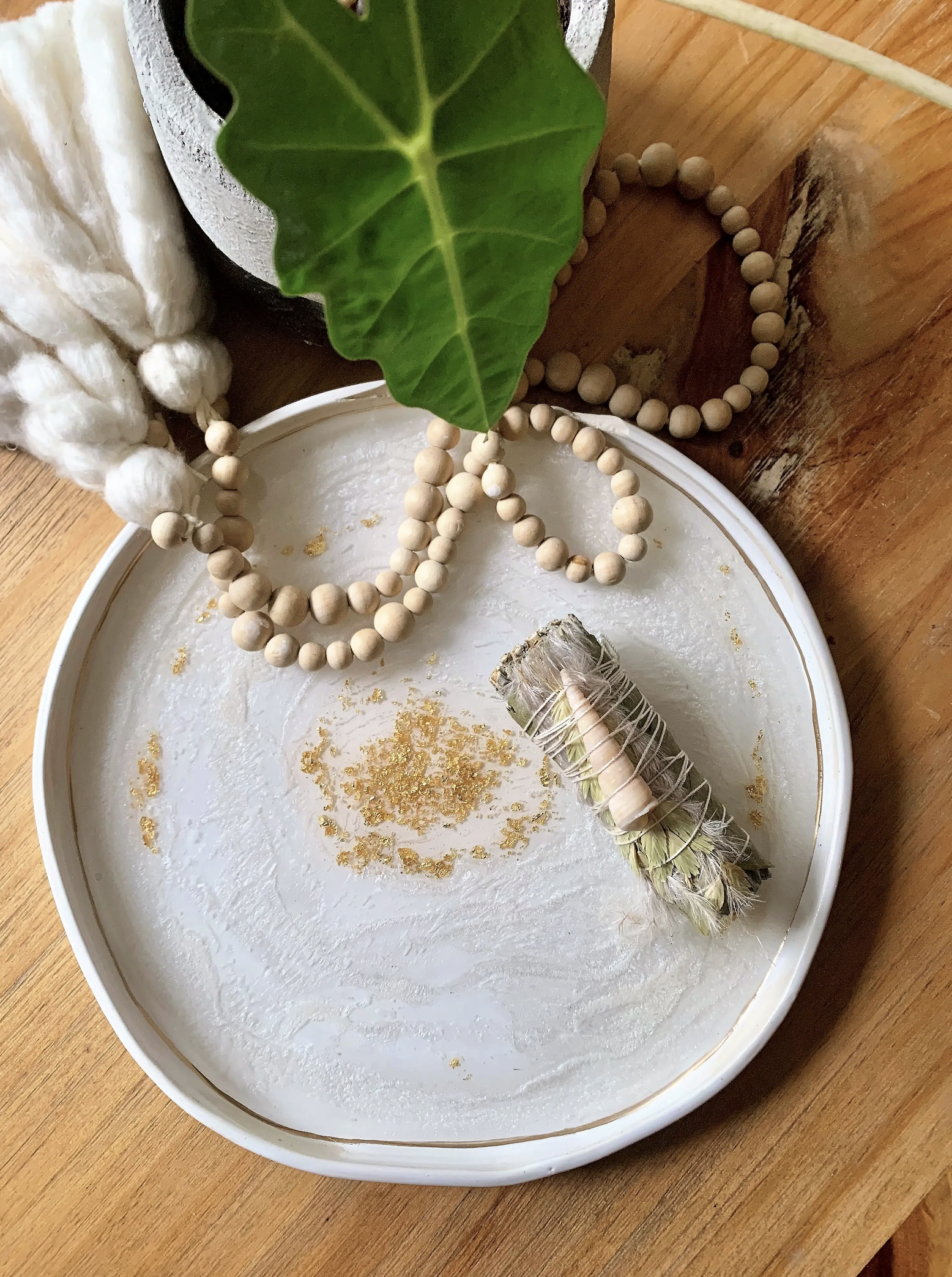 Pottery and Resin Geode Tray (Large)