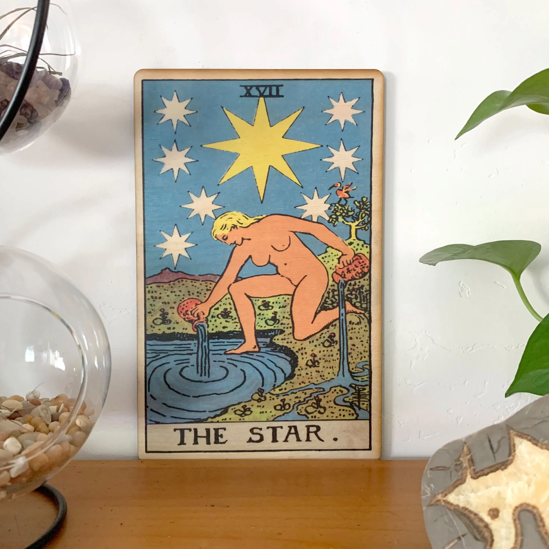 Tarot 17 - The Star Full Color Wood Wall Art